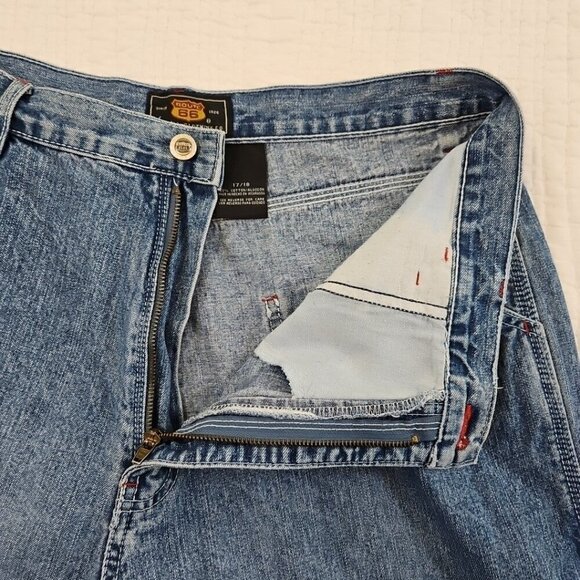 Route 66 Utility Jeans Women's 17/18 Blue Denim Carpenter 6 Pockets Wide Leg EUC - Picture 14 of 16